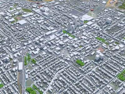 Lexington Downtown Kentucky Low-poly 3D model
