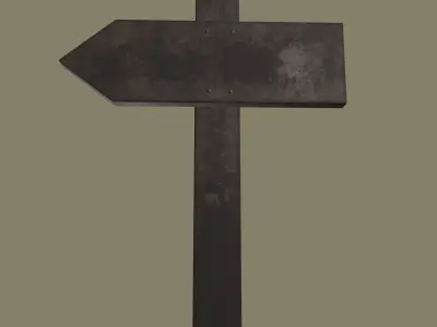 Little Wood Signpost Free low-poly 3D model