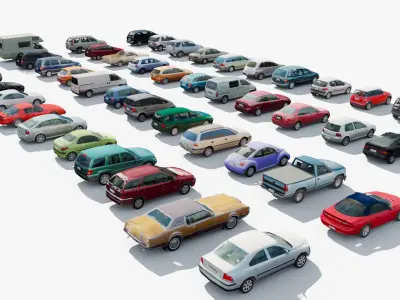  46 Cars Low Poly 