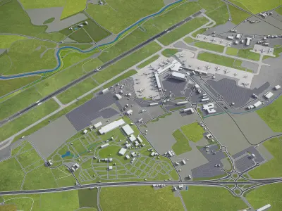 Edinburgh Airport - EDI Low-poly 3D model