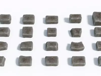 Stone Blocks Collection - low-poly game-ready stone block assets Low-poly 3D model