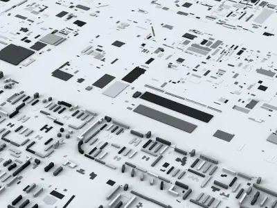 Novosibirsk Streets and Buildings 3D model