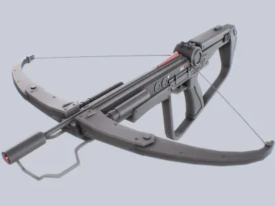 Scifi crossbow Low-poly 3D model
