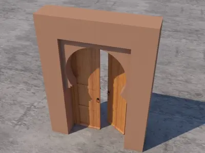 Traditional Moroccan Door Marrakech 3D model