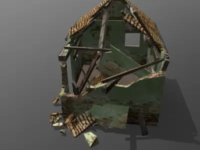 Old hut Low-poly 3D model