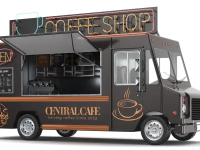  Detailed Coffee Truck 
