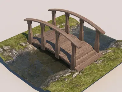 landscape pathways Low-poly 3D model