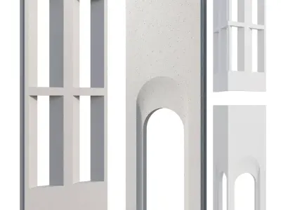 Modern Facade V 01 Low-poly 3D model