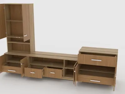 tv stand 63 Low-poly 3D model