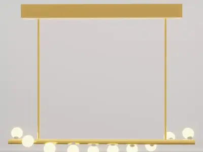 Modern Linear Glass Globe Chandelier Ceiling Light  3D model