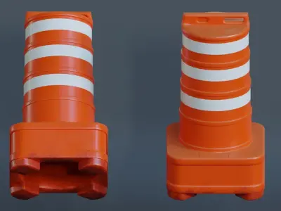 Cone Barril Low-poly 3D model