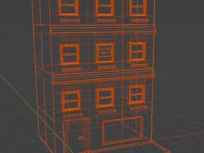 Low Poly Apartment Building  Mobile Game Ready Stylized City Low-poly 3D model
