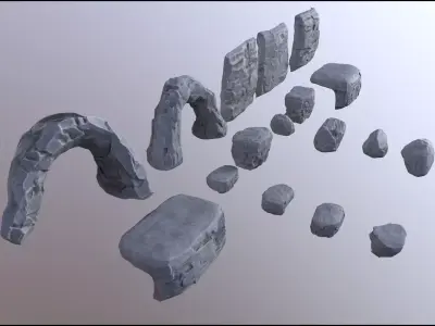 Rocks Asset Low-poly 3D model