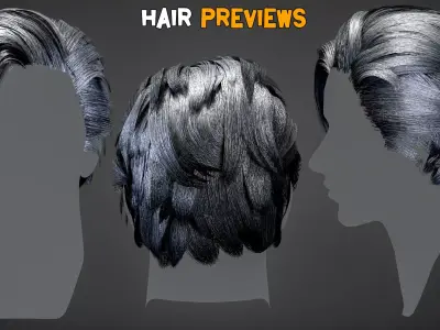 10 Anime Hair Model and PBR Texture   Vol 04 Low-poly 3D model