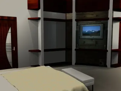 Flat Bedroom 01 3D model