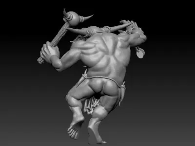 A GRAND WARHAMMER MINOTAUR MINIATURES DESIGN 3D print model
