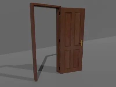 Wooden Door 3D model 3