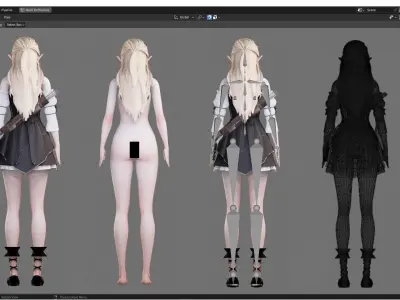 Elf Archer - Female Character - Blender UE5 Unity 40 animations Low-poly 3D model