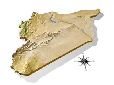 Syria High resolution 3D relief maps 3D model