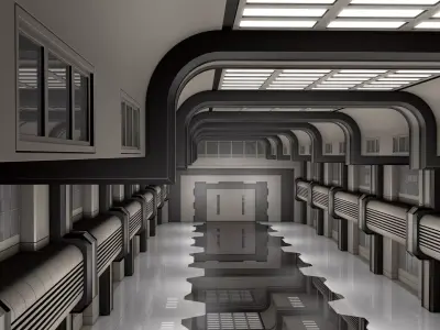 Sci Fi Corridor Apartment 3D model