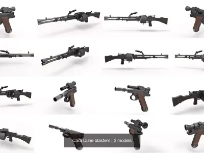 Cara Dune blasters 3D Model Pack