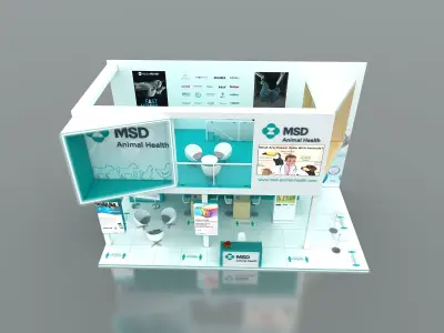 10x5m Mezzanine Stand 3D model 3D model