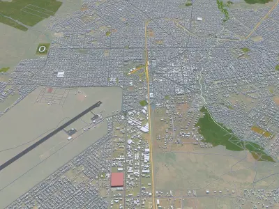 Bobo-Dioulasso Burkina Faso 30km AI Low-poly 3D model