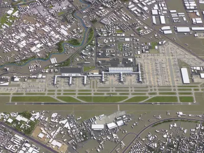 Chengdu - Airport - CTU Low-poly 3D model