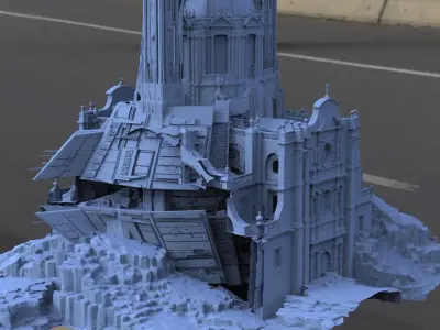 Jabba Slave Palace facility cliffs 3D model