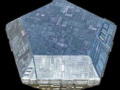 Pentagon Space Station Spaceship  Spacecraft Low-poly 3D model