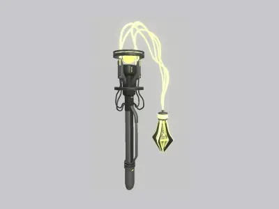 SciFi Flail A05 Black Yellow - Sci Fi Weapon Design Low-poly 3D model