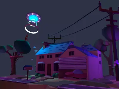 NLO aliens Low-poly 3D model