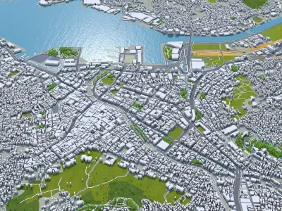 Nagasaki Downtown Japan Low-poly 3D model