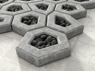 Area Ngon paving pebble 3D model