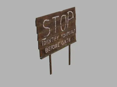 Stop sign Low-poly 3D model