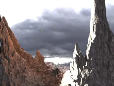 Sci fi Core Magma Mountains 3D model