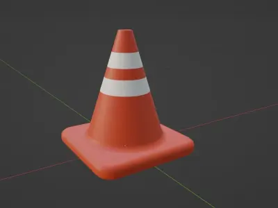 Traffic Cone Low-poly 3D model 35