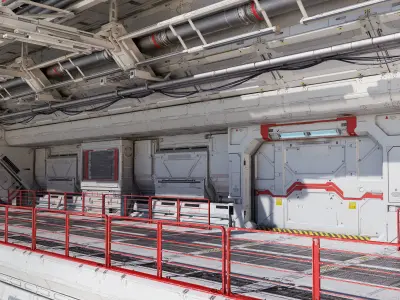 sci-Fi-Hall textured CLEAN FULL EDITION PACK 3D model