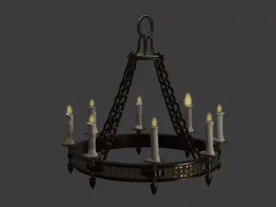 Chandelier 3D model is a high quality Low-poly 3D model