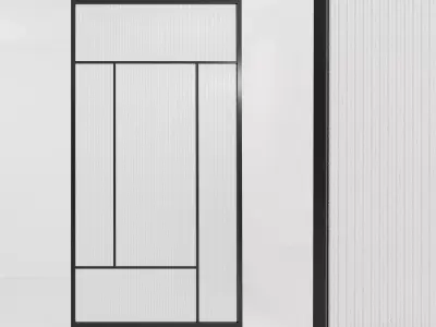 Glass partition door 75 Low-poly 3D model