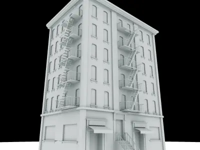 Nyc Building 09 type1 Low-poly 3D model