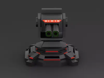Stylized Sci-fi Turret Low-poly 3D model