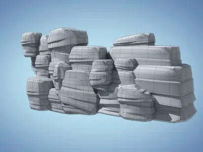 Stylized Cliff   3D model