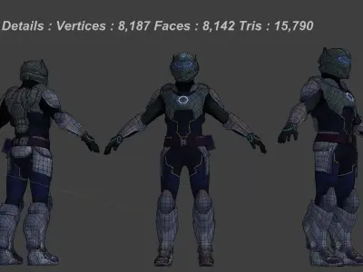 Nexus - Low Poly Sci-fi Character Low-poly 3D model