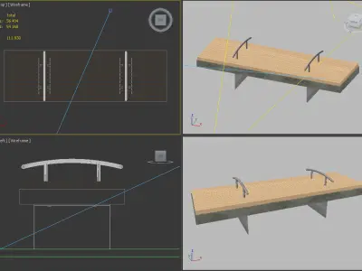 Outdoor bench 3D model