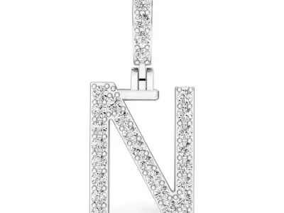 Alphabet N-letter single row pendant 3D print model