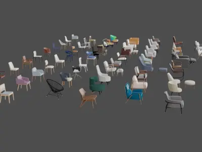 Assets Chairs Model 3D Free low-poly 3D model