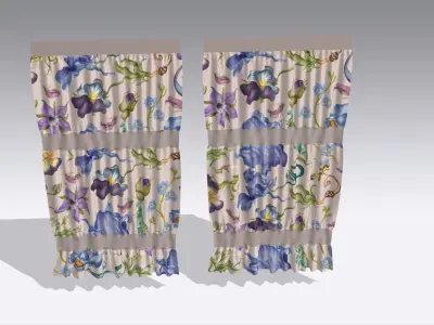 Curtain Low-poly 3D model 6
