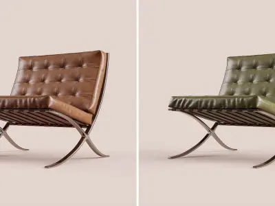 Barcelona 3d collection - chair - daybed - stool 3D model