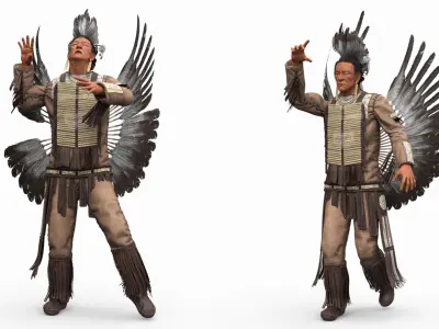  American Indian Rigged for Cinema 4D 